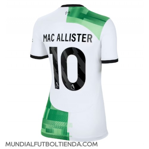 Camiseta Liverpool Alexis Mac Allister #10 Segunda Equipación Replica 2023-24 para mujer mangas cortas